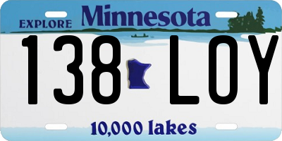 MN license plate 138LOY