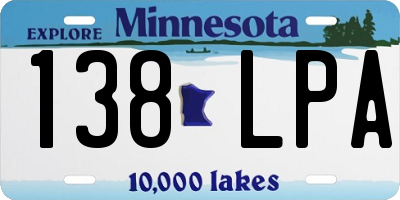 MN license plate 138LPA