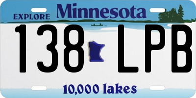 MN license plate 138LPB