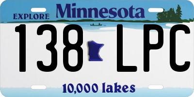 MN license plate 138LPC