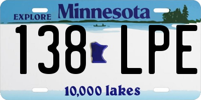 MN license plate 138LPE