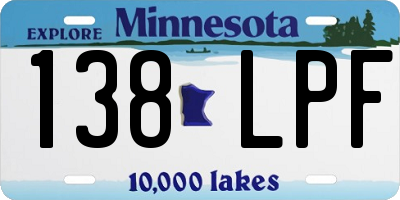 MN license plate 138LPF