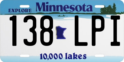MN license plate 138LPI