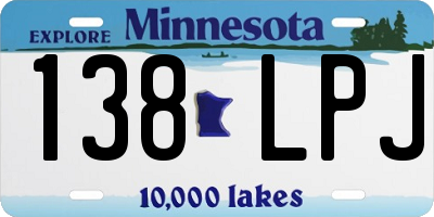 MN license plate 138LPJ