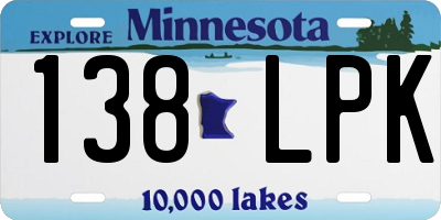 MN license plate 138LPK