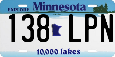 MN license plate 138LPN