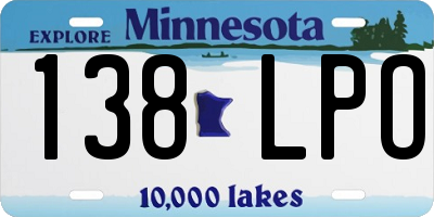 MN license plate 138LPO