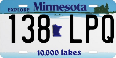 MN license plate 138LPQ