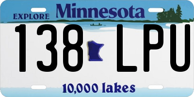 MN license plate 138LPU