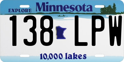 MN license plate 138LPW