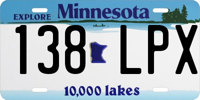 MN license plate 138LPX
