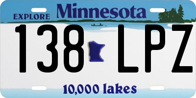 MN license plate 138LPZ