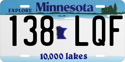 MN license plate 138LQF