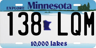 MN license plate 138LQM