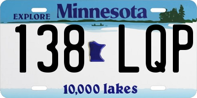 MN license plate 138LQP