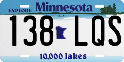 MN license plate 138LQS