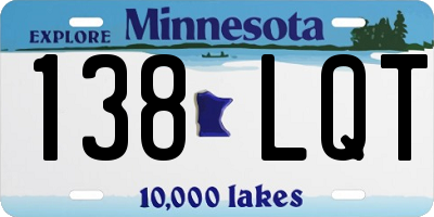 MN license plate 138LQT