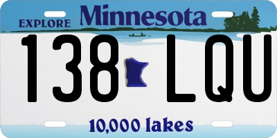 MN license plate 138LQU