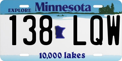MN license plate 138LQW