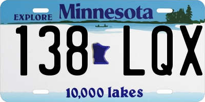 MN license plate 138LQX