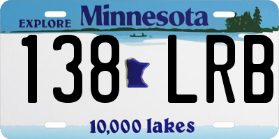 MN license plate 138LRB