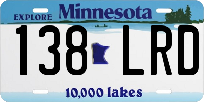 MN license plate 138LRD