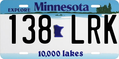 MN license plate 138LRK