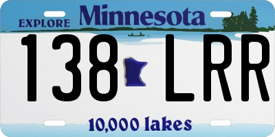 MN license plate 138LRR