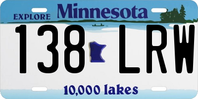 MN license plate 138LRW
