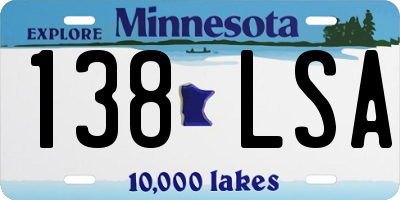 MN license plate 138LSA