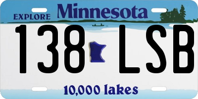 MN license plate 138LSB