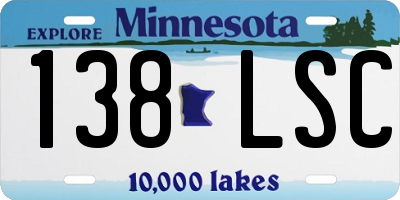 MN license plate 138LSC