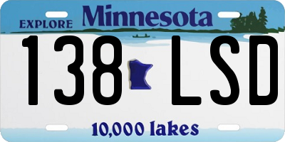 MN license plate 138LSD