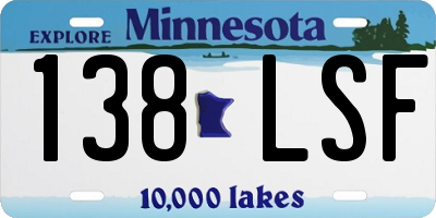 MN license plate 138LSF