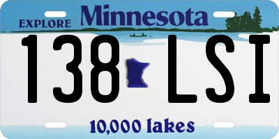 MN license plate 138LSI