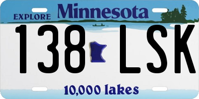 MN license plate 138LSK