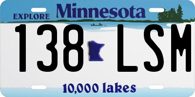 MN license plate 138LSM