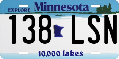 MN license plate 138LSN