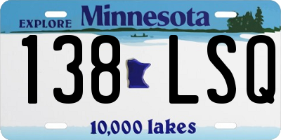MN license plate 138LSQ