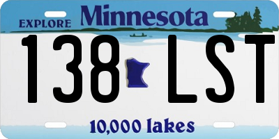 MN license plate 138LST