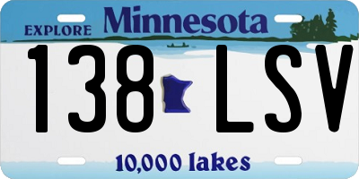 MN license plate 138LSV