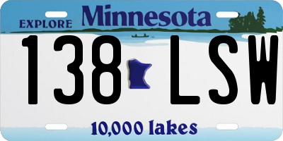 MN license plate 138LSW