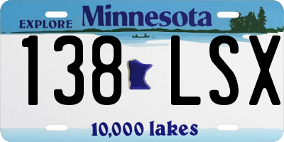 MN license plate 138LSX