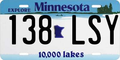 MN license plate 138LSY