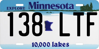 MN license plate 138LTF