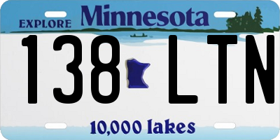 MN license plate 138LTN