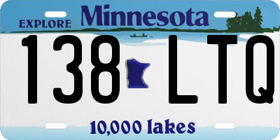 MN license plate 138LTQ
