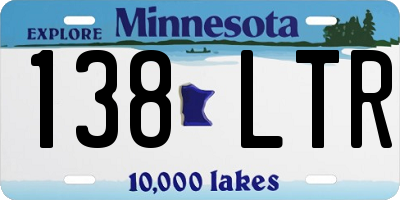 MN license plate 138LTR