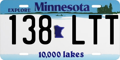 MN license plate 138LTT