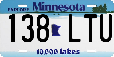 MN license plate 138LTU